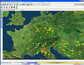 Lightning data, colored by age